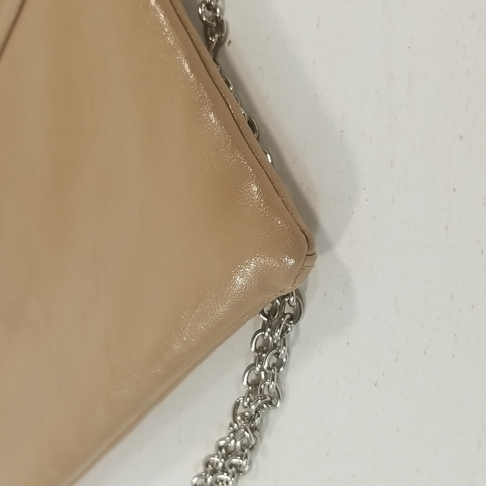 INC Lilly Beige Faux Leather Gold Chain Clutch Shoulder Bag - Picture 9 of 13